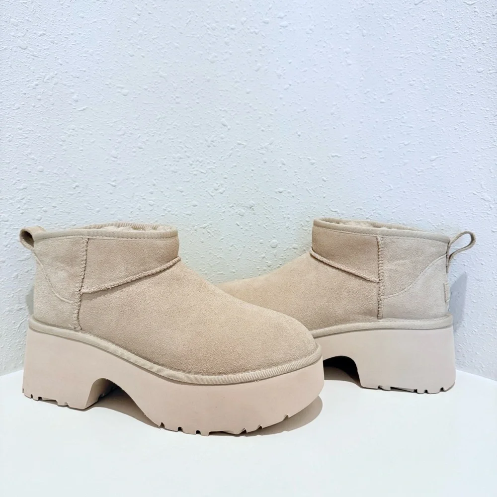UGG Classic Ultra Mini New Heights Beige Women’s Boots Size 10 NWT